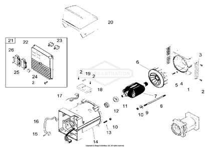 Part Location Diagram of 102958GS Briggs and Stratton Top cover (blank) er alternator
